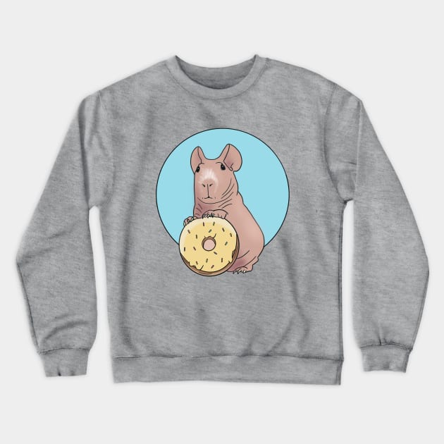 Skinny Pig With Doughnut Crewneck Sweatshirt by BasicBeach